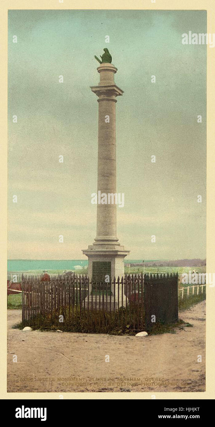 Wolfe-Denkmal, Plains Of Abraham, Quebec - Photochrom XIXth Jahrhundert Stockfoto