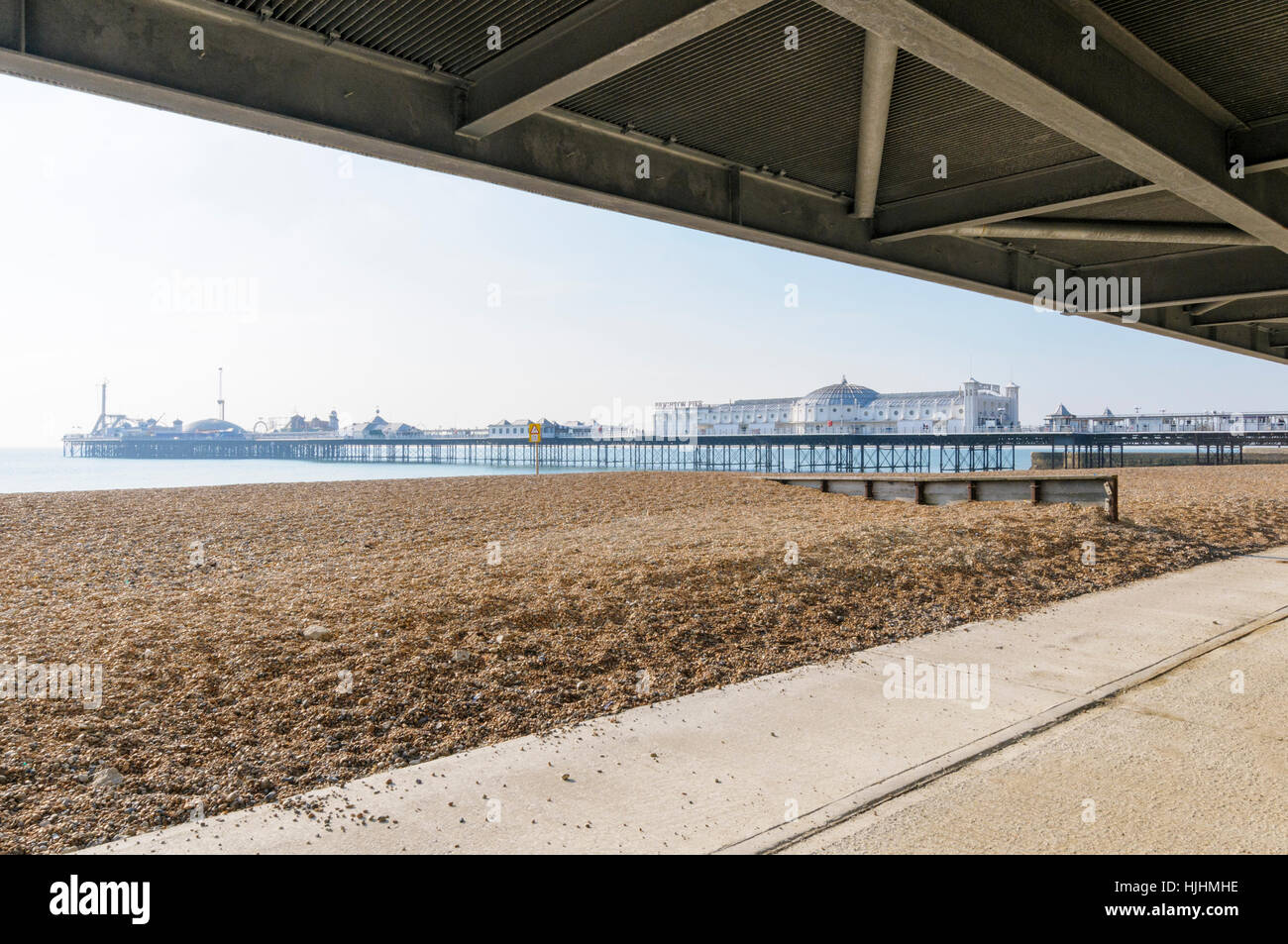 Das Palace Pier, Brighton aus Madeira Drive, Brighton, Sussex, England, UK Stockfoto