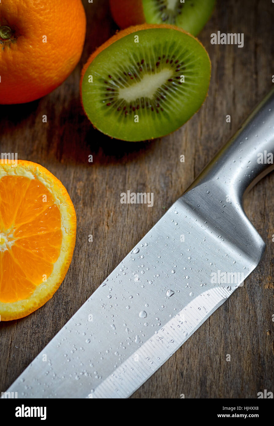 Küchenmesser aus rostfreiem Stahl Stockfoto