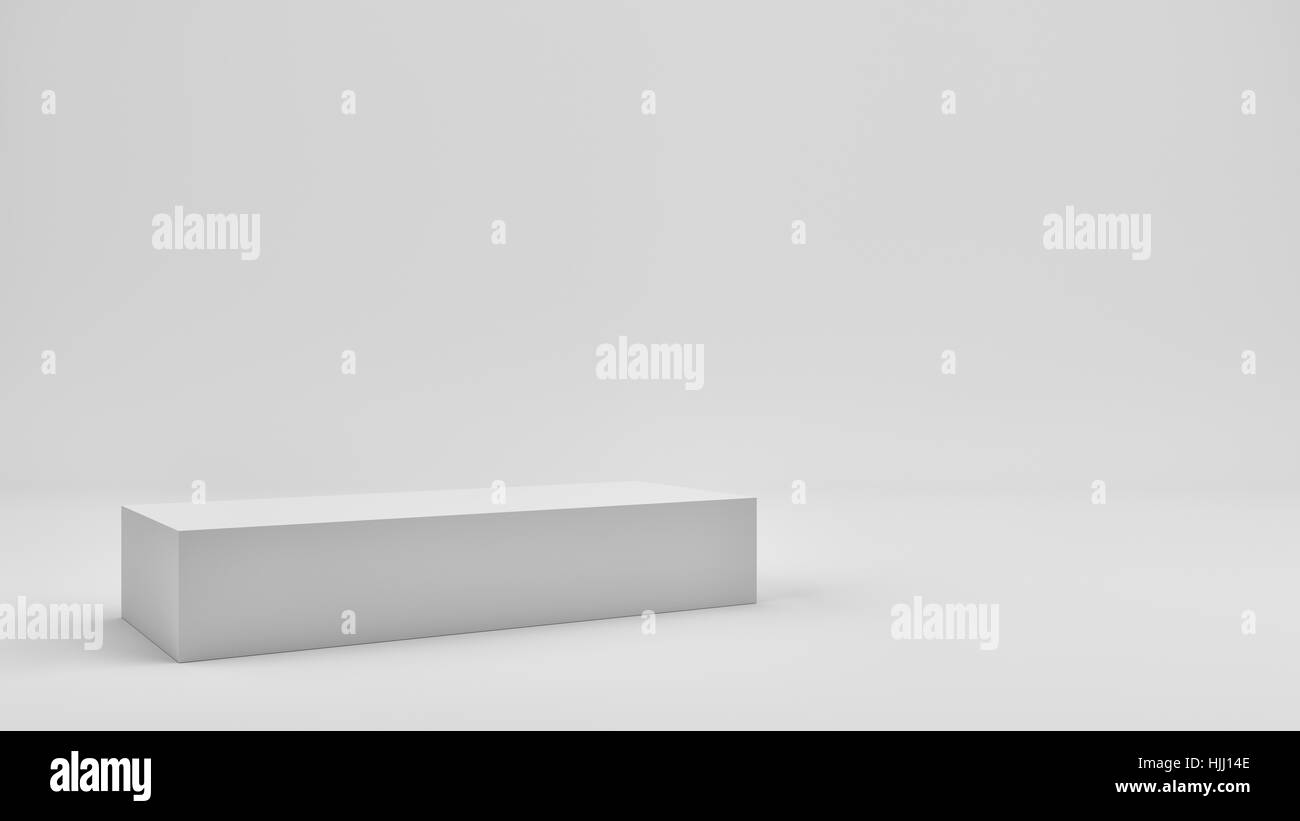 Cube in grau Fotostudio. 3D rendering Stockfoto