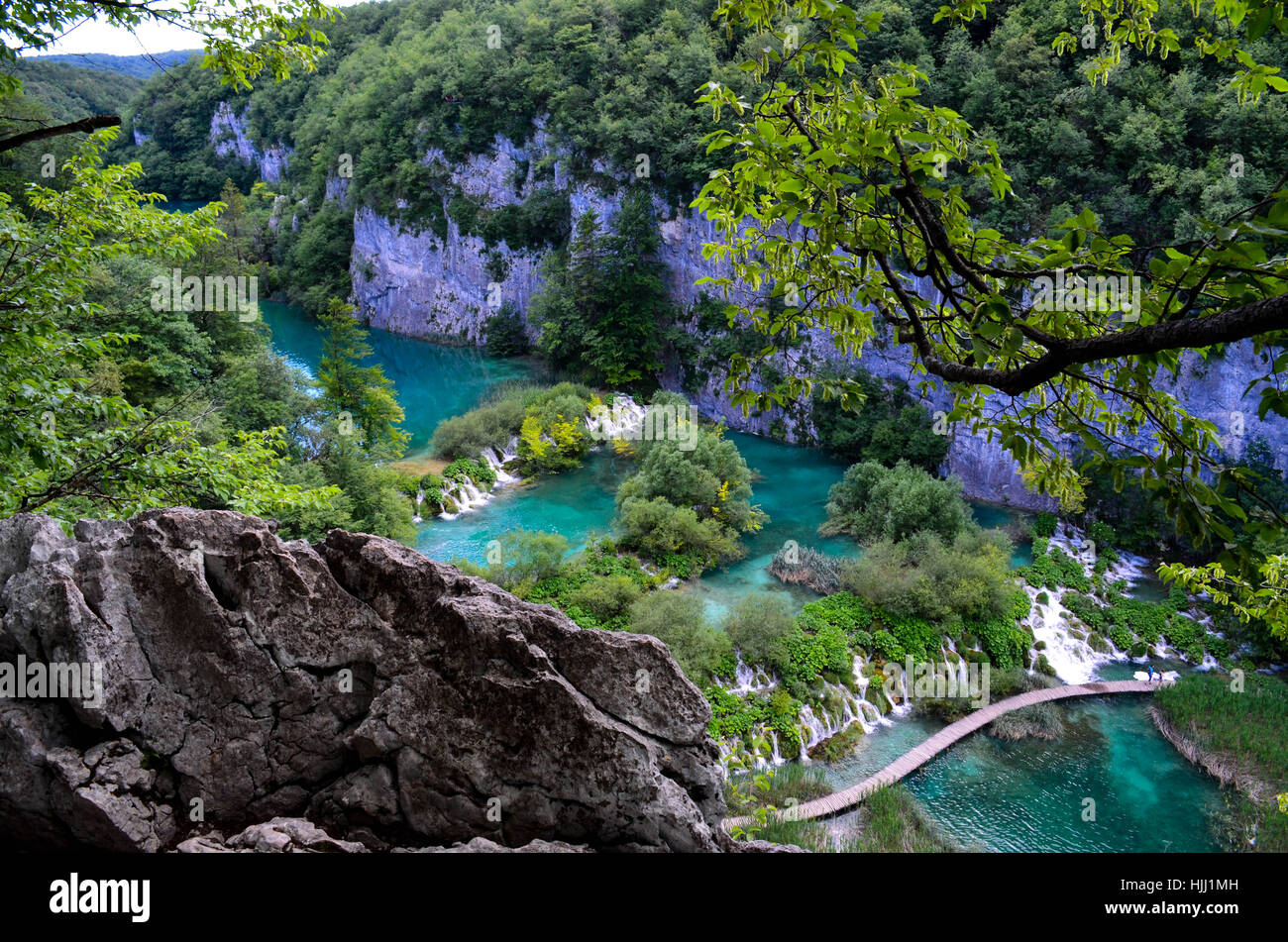 Plitvicer Seen von oben gesehen, UNESCO World Heritage, Kroatien Stockfoto