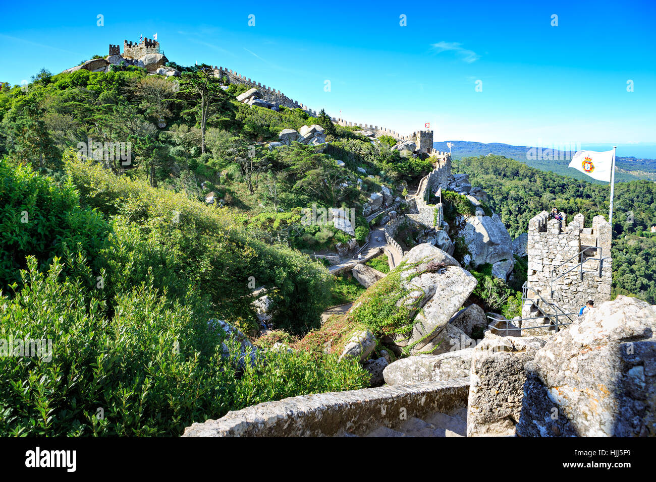 SINTRA, PORTUGAL - ca. Oktober 2016: Das Castelo Dos Mouros alias The Burg der Mauren in Sintra, Portugal Stockfoto