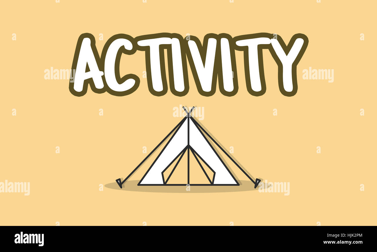 Outdoor Camping Zelt Grafikkonzept Stockfoto