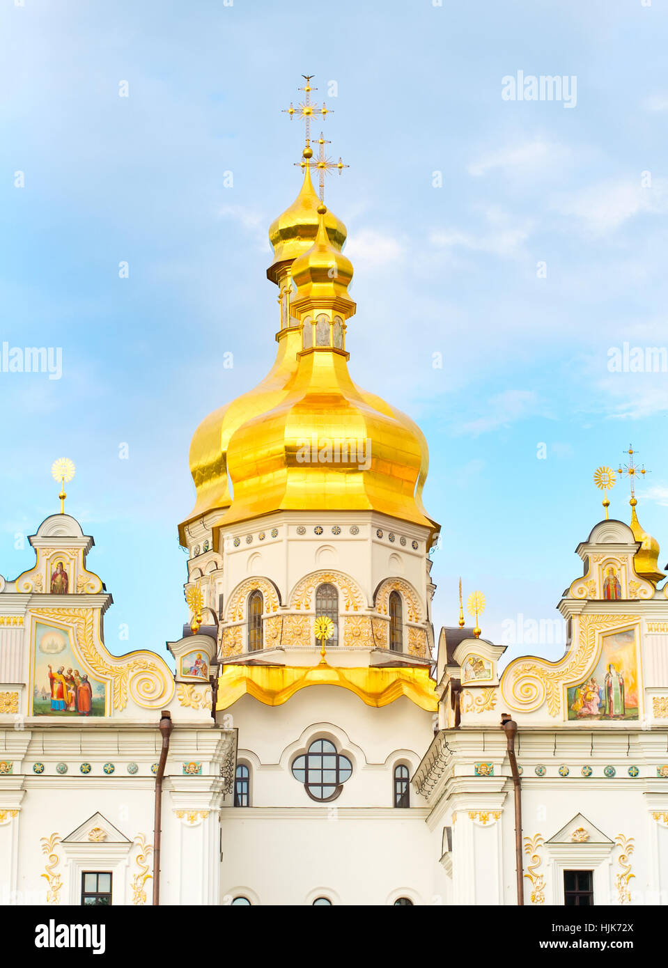 Goldene Kuppeln der Uspenski Kloster. Kiewer Höhlenkloster. Ukraine Stockfoto