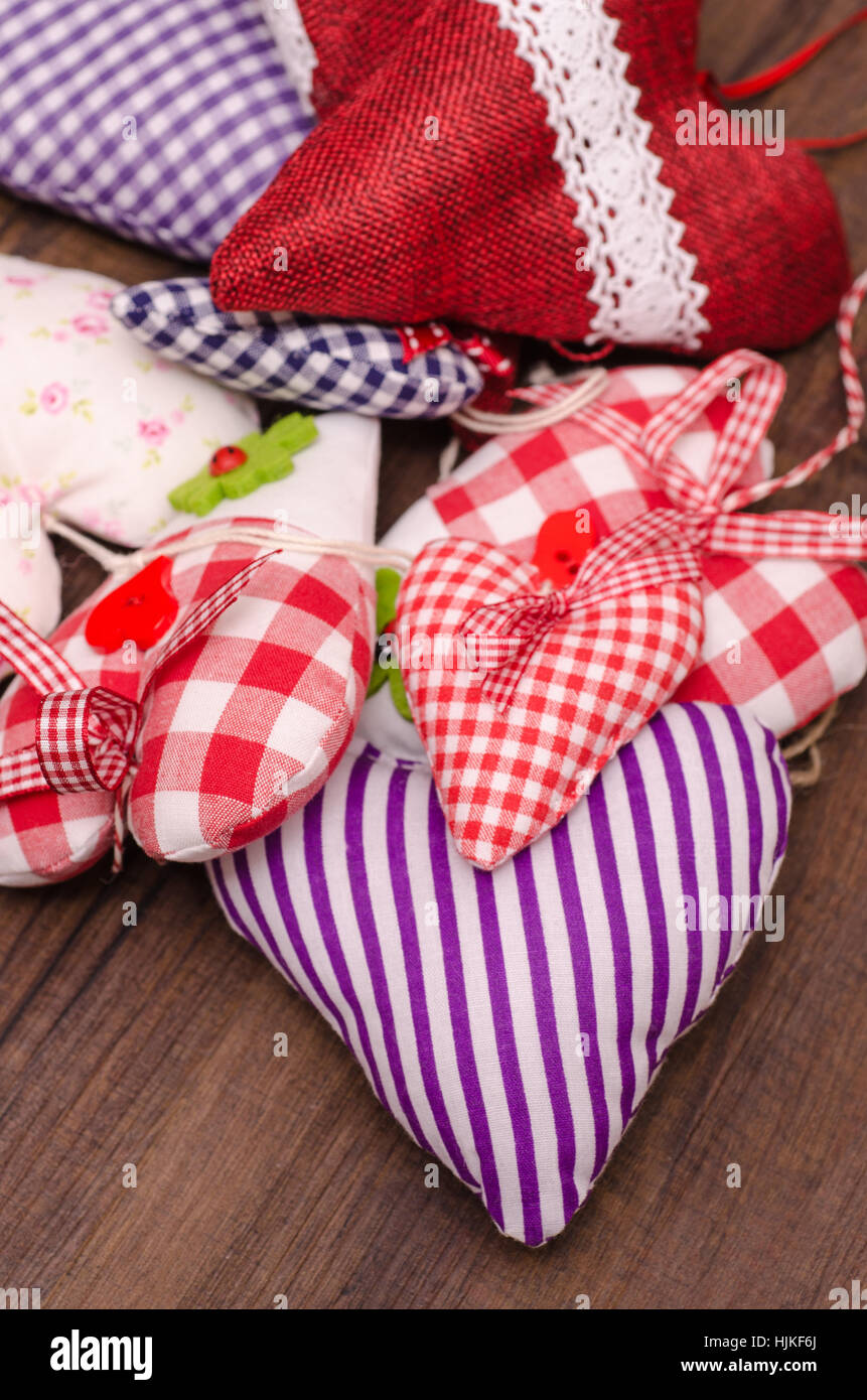 Holz, Herzen, Holzbrett, Kleeblatt, Liebe, verliebt, verliebte, Heap, Stockfoto