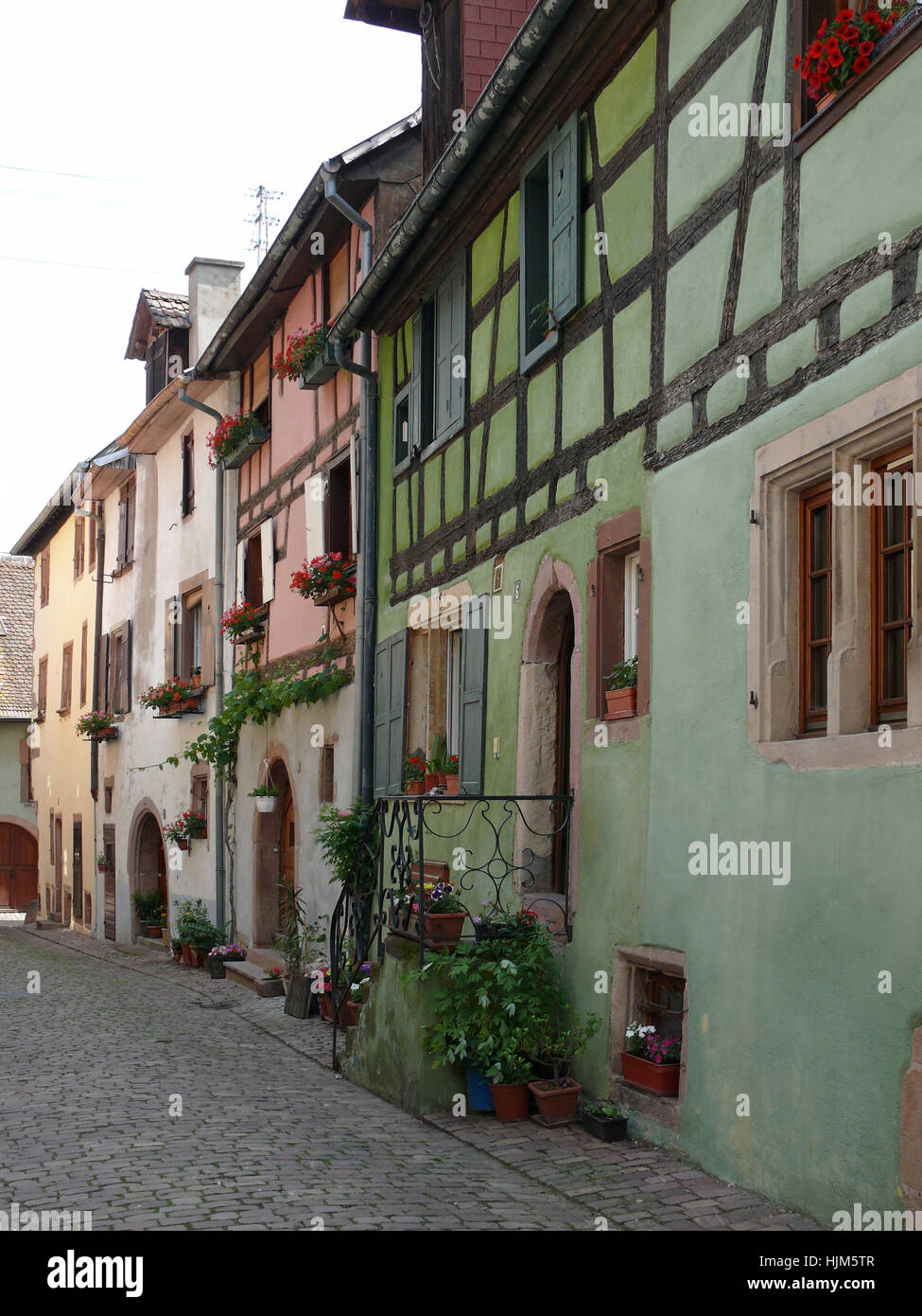 Elsass, malerische, historische Häuser, Altstadt, Frankreich, Fassade, Schaufenster, Stockfoto