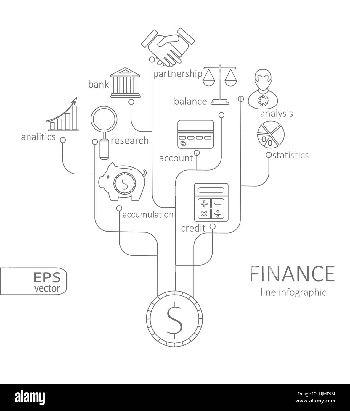 Bank- und Einsparungen-Infografik-Vektor-Illustration zu finanzieren Stock Vektor