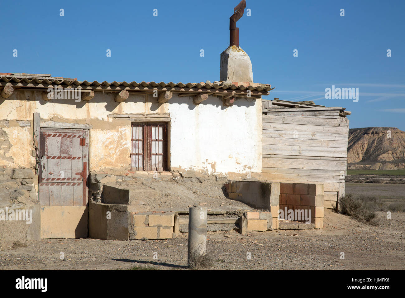 Haus in Bardenas Reales Park; Navarra; Spanien Stockfoto