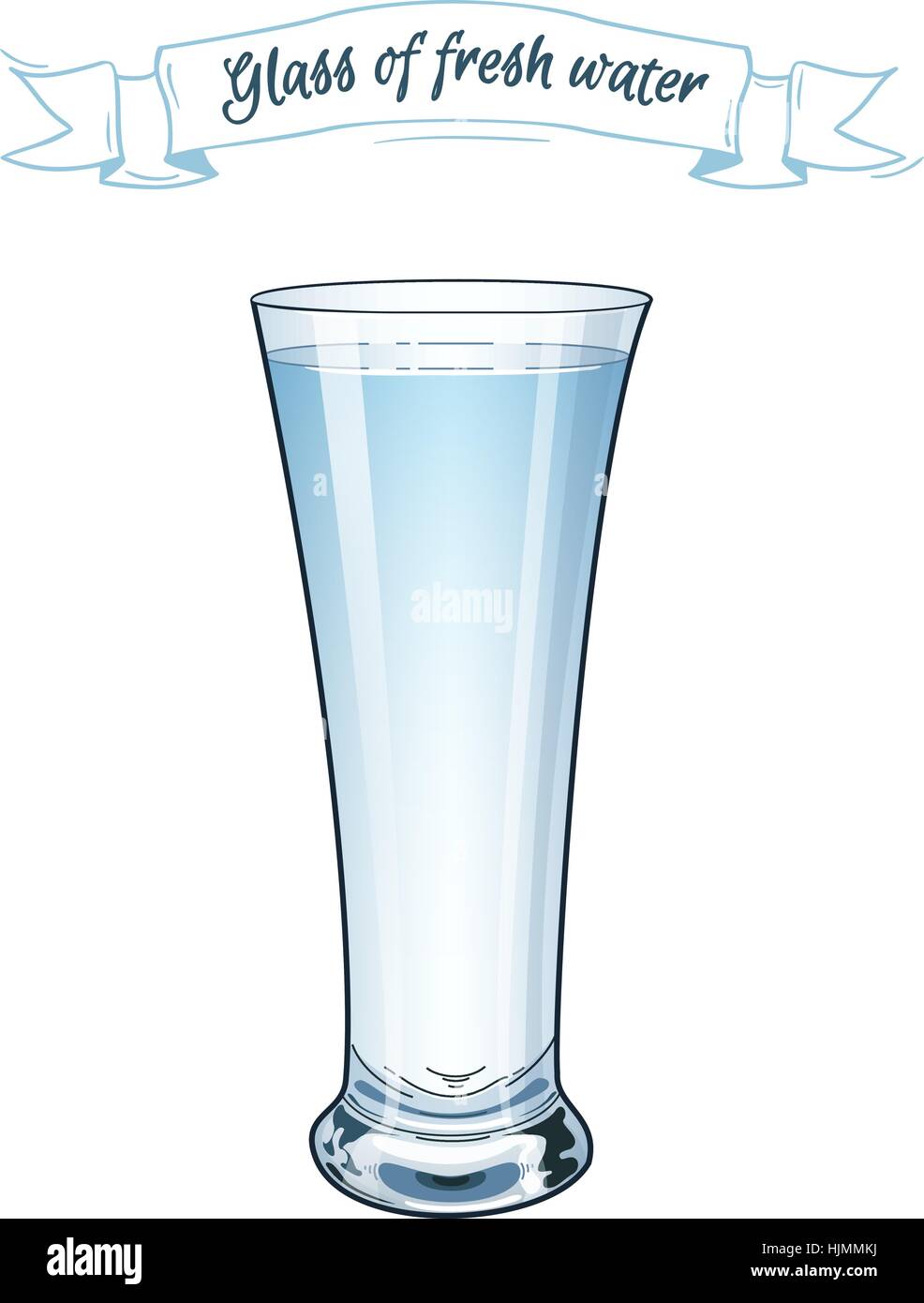 Vektor. EPS 10. Ein Glas frisches klares Wasser. Stock Vektor