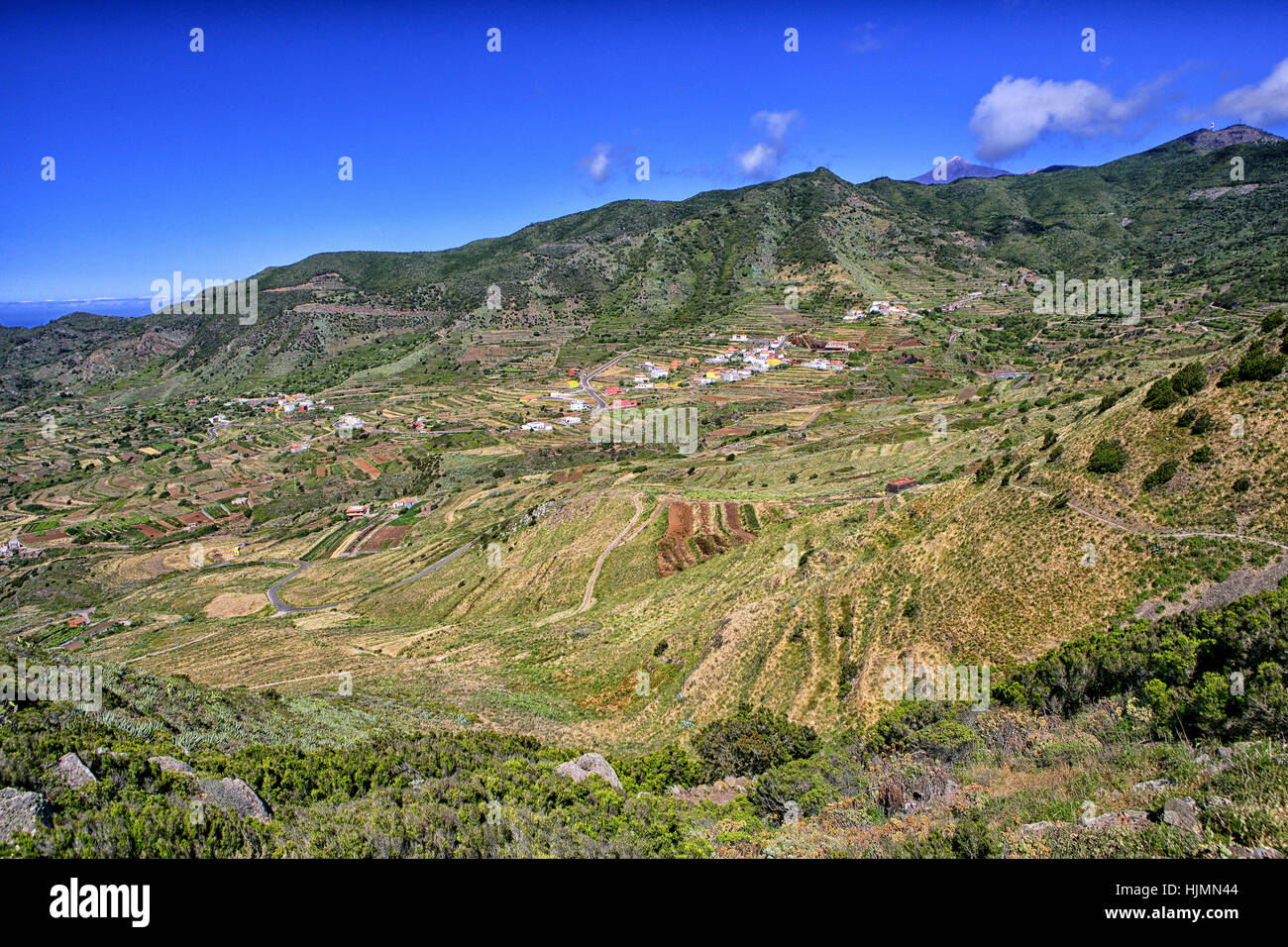 Spanien, Teneriffa, Blick ins Tal von El Palmar Stockfoto