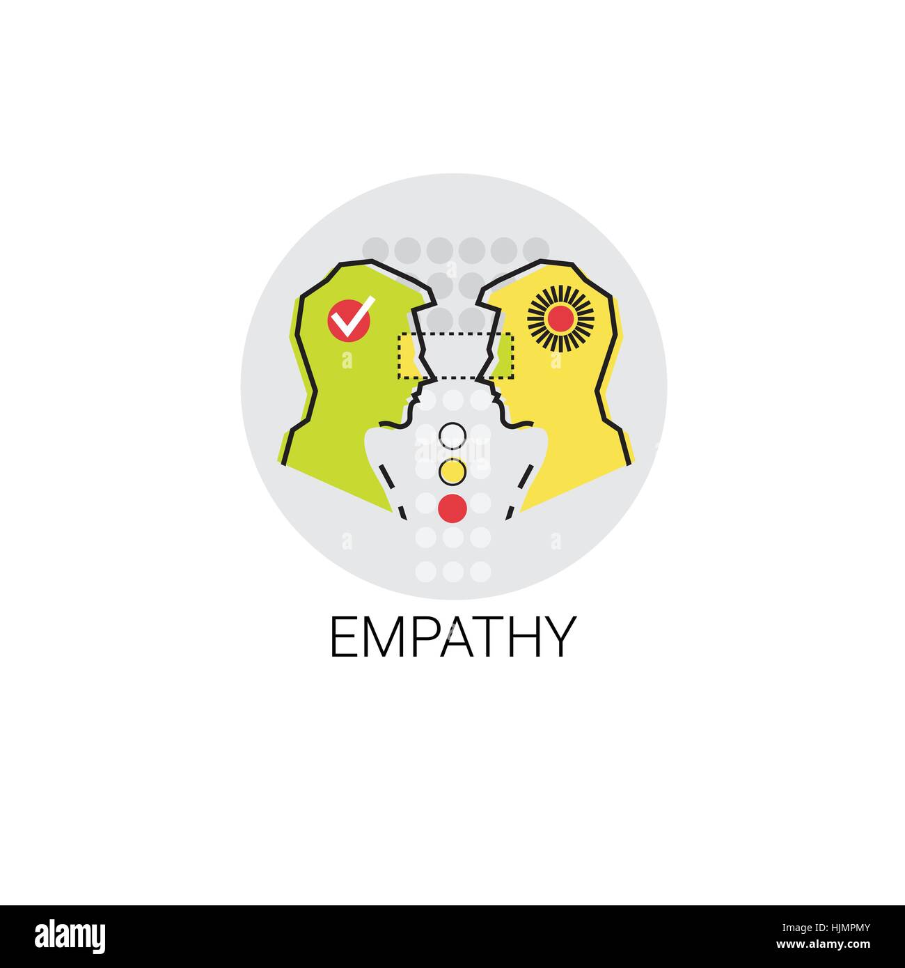 Empathie-Mitgefühl-Personen-Beziehung-Symbol Stock Vektor