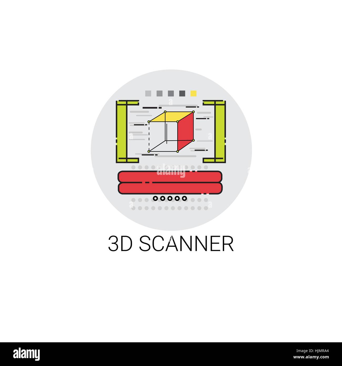 3D Scanner-moderne Technologie-Symbol Stock Vektor