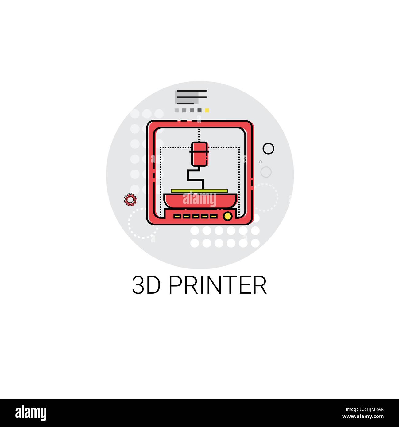 3D Drucker-moderne Technologie-Symbol Stock Vektor