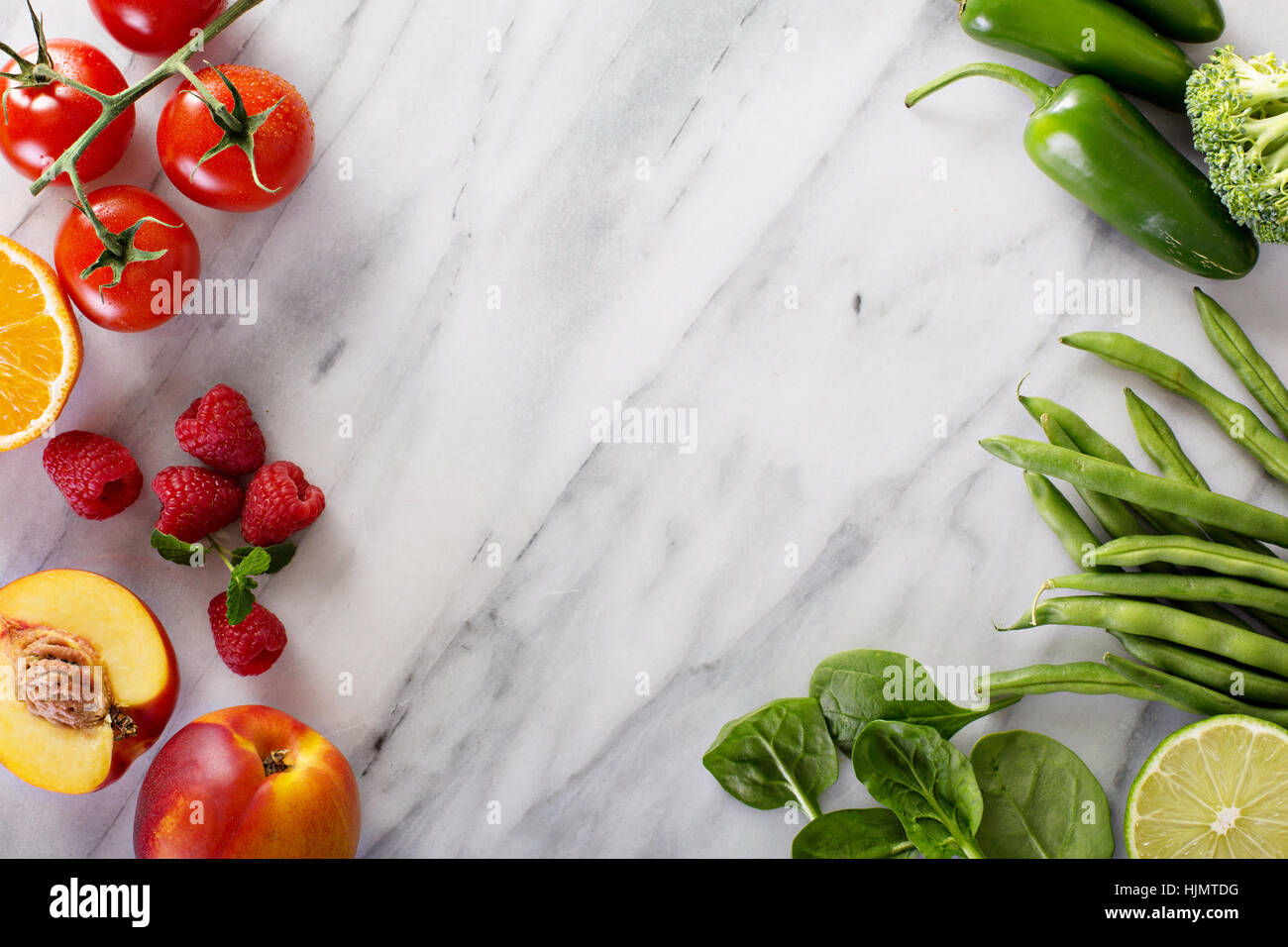 Obst und Gemüse-ingredients Stockfoto