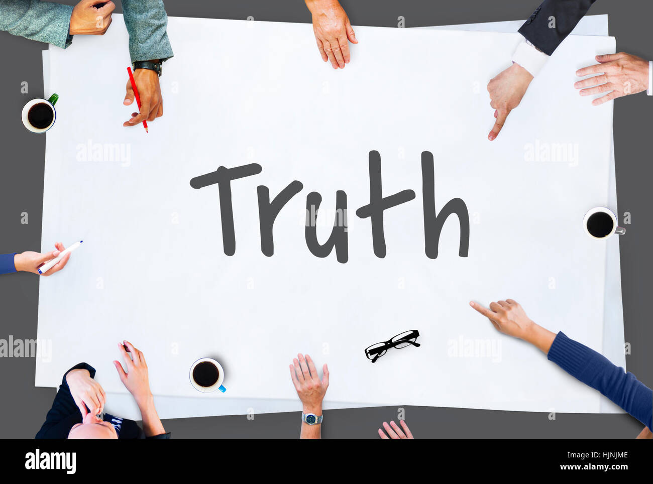 Wahrheit wirklich vertrauenswürdige Ehrlichkeit realistisches Konzept Stockfoto