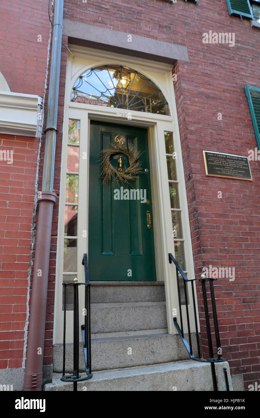 Lewis und Harriet Hayden Haus auf der Black Heritage Trail, Beacon Hill, Boston, Massachusetts, USA. Stockfoto