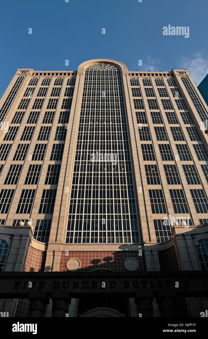 500 Boylston Street in Boston, Massachusetts, Vereinigte Staaten. Stockfoto