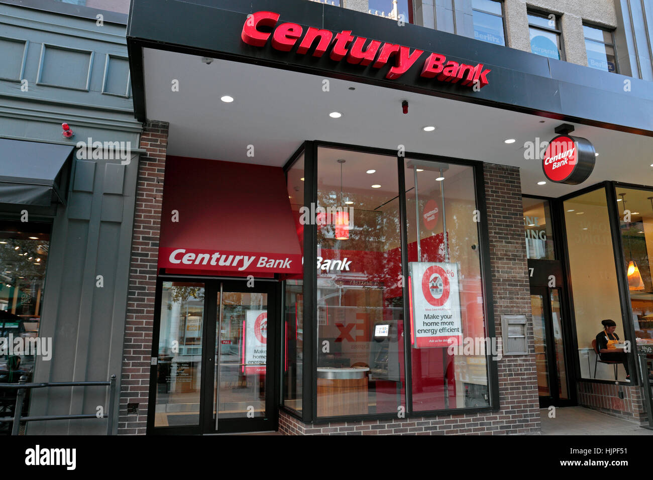 Eine Filiale der Bank Jahrhundert (New Englands größte familiengeführte Bank) in Boston, Massachusetts, USA. Stockfoto