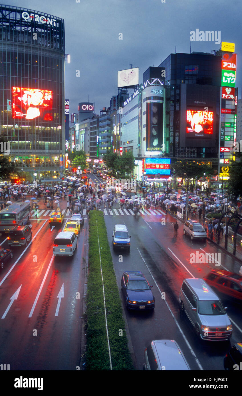 Shibuya.Scramble Kousaten Kreuzung in Hachiko Quadrat. Tokyo City, Japan, Asien Stockfoto