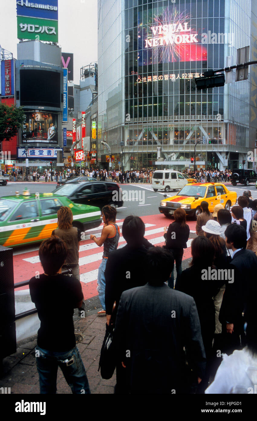 Shibuya.Scramble Kousaten Kreuzung in Hachiko Quadrat. Tokyo City, Japan, Asien Stockfoto