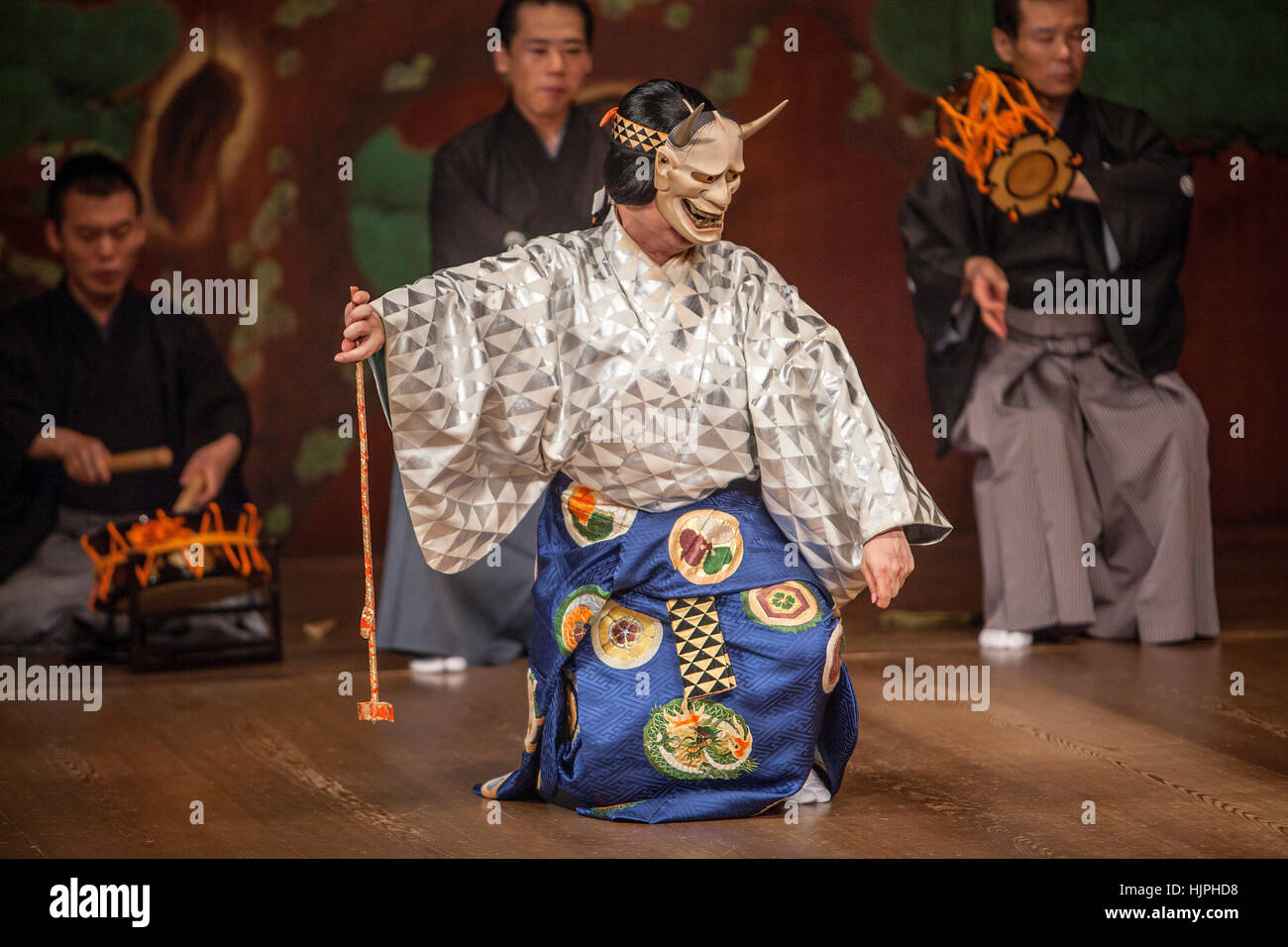 Leistung der Noh Noh Nationaltheater, 4-18-1, Sendagaya, Shibuya-Ku, Tokyo Stockfoto