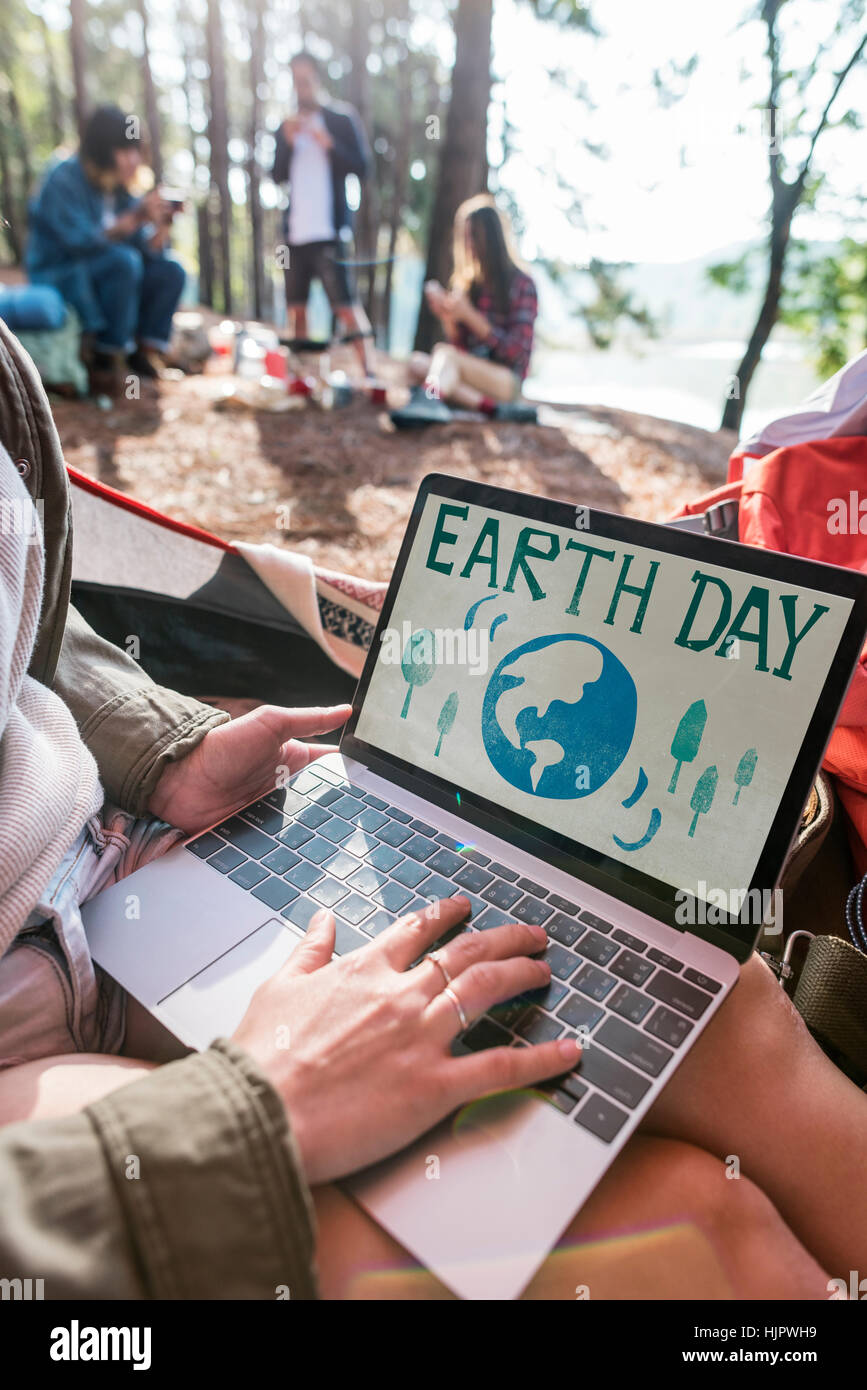 Earth Day Globus-Symbol Konzept Stockfoto