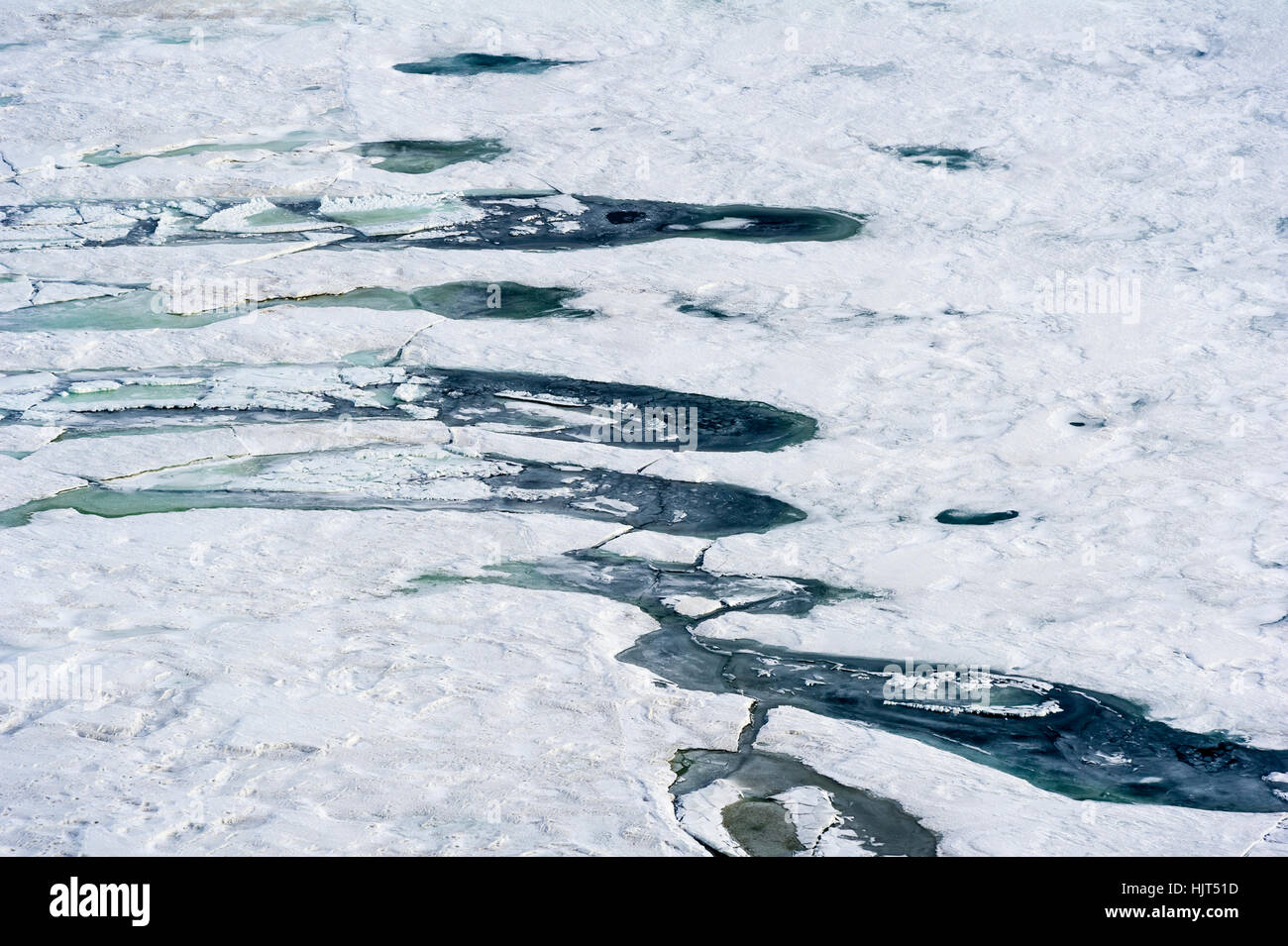 Ozean-Pools zu erweitern, das antarktische Meereis im Sommer schmilzt. Stockfoto