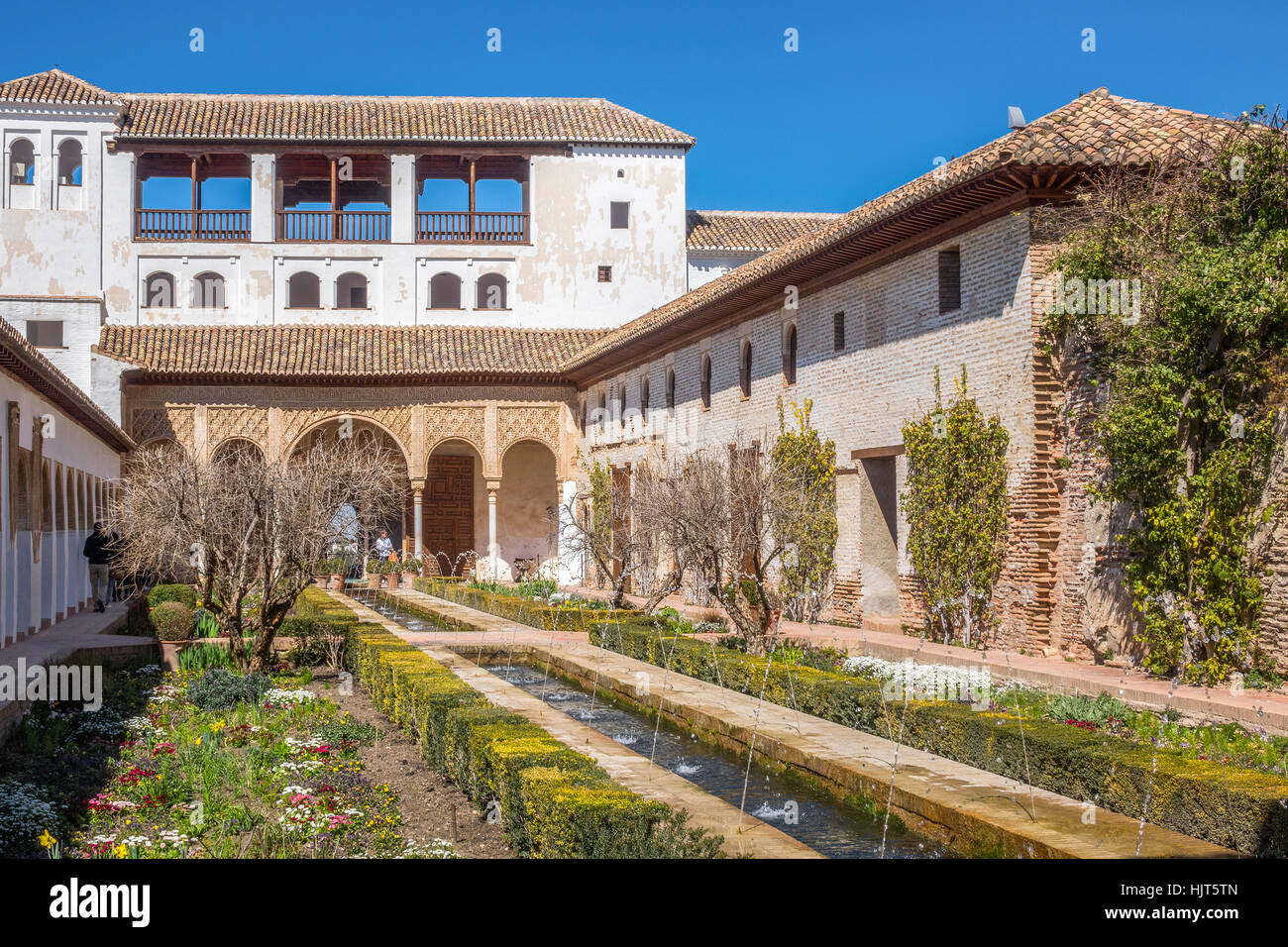 Patio de le Azequia Alhambra Palast Granada Spanien Stockfoto