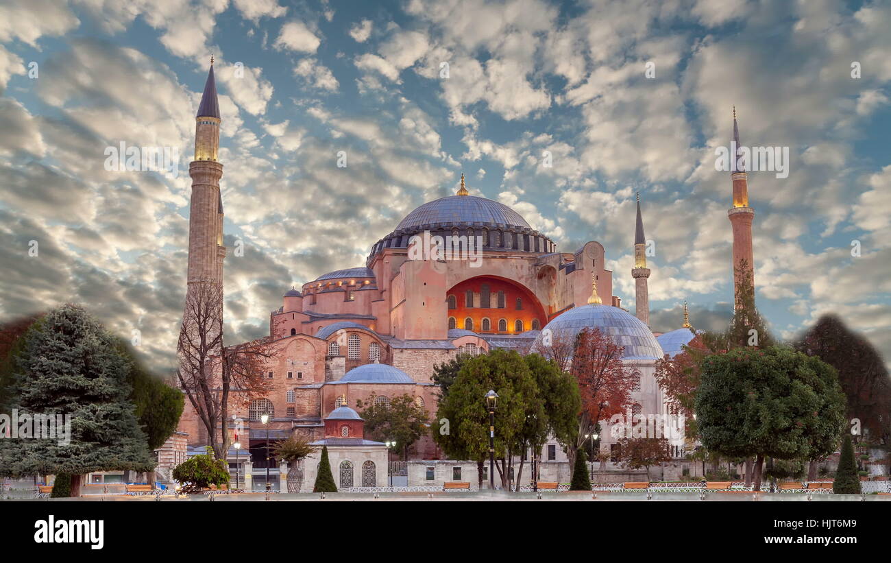 Hagia Sophia in Istanbul. Die Welt berühmten Denkmal der byzantinischen Architektur. Stockfoto