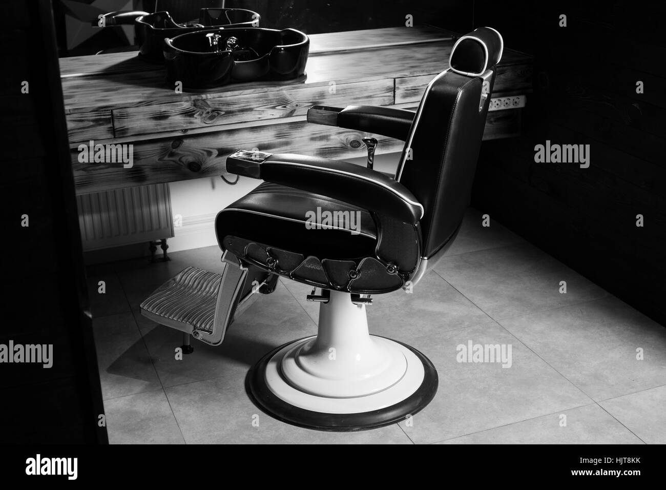 Stilvolle Oldtimer Barber Chair Stockfoto
