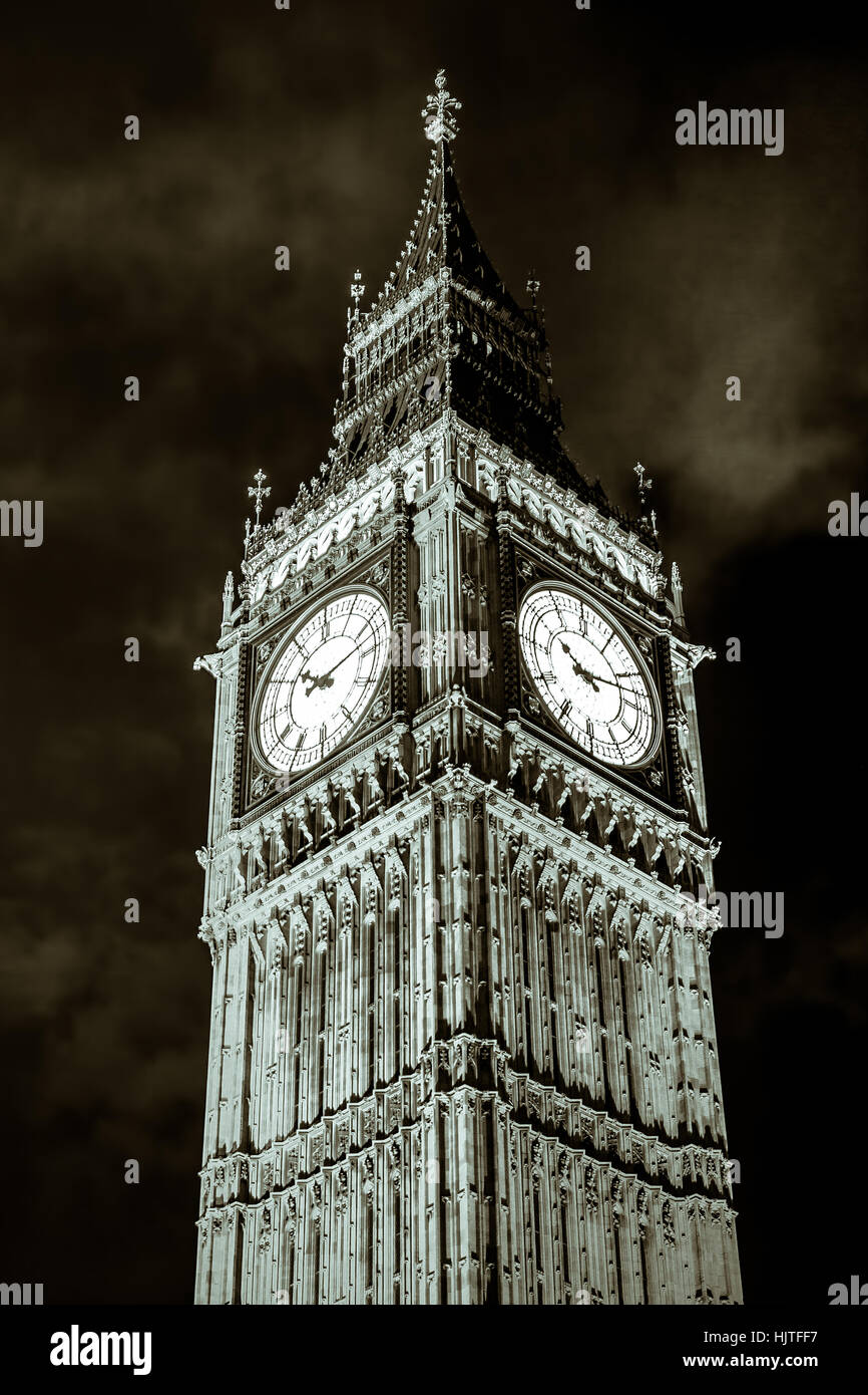 Big Ben in London bei Nacht Stockfoto