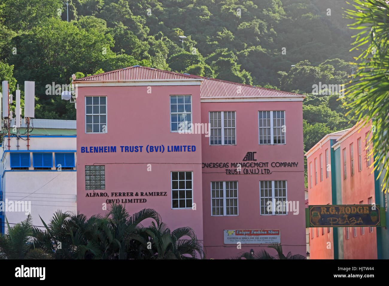 Finanzdienstleistungen-Büros, Road Town, Tortola Stockfoto