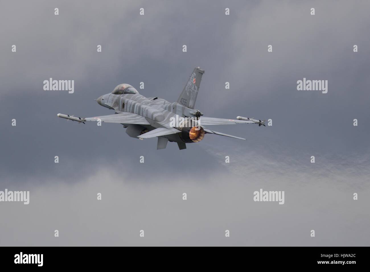 Polnische Luftwaffe F-16 C "Tiger Demo Team" Stockfoto