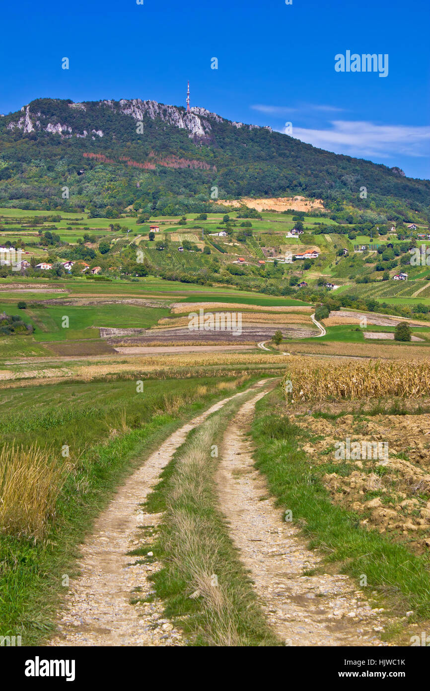 Idyllische Landschaft des Kalnik-Gebirges, Kroatien Stockfoto