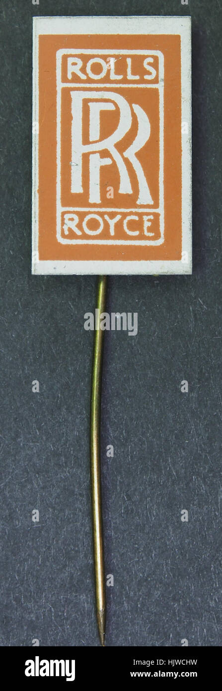 Vintage Rolls-Royce Werbeschneidnadel mit dem ikonischen Logo und dem luxuriösen Branding des weltbekannten britischen Autoherstellers. Stockfoto