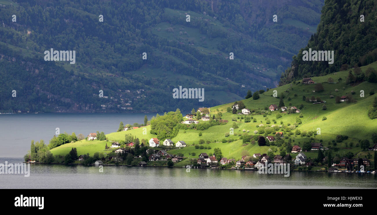 Alpen, Schweiz, Sonnenflecken, Salzwasser, Meer, Ozean, Wasser, Berg, Glanz, Stockfoto