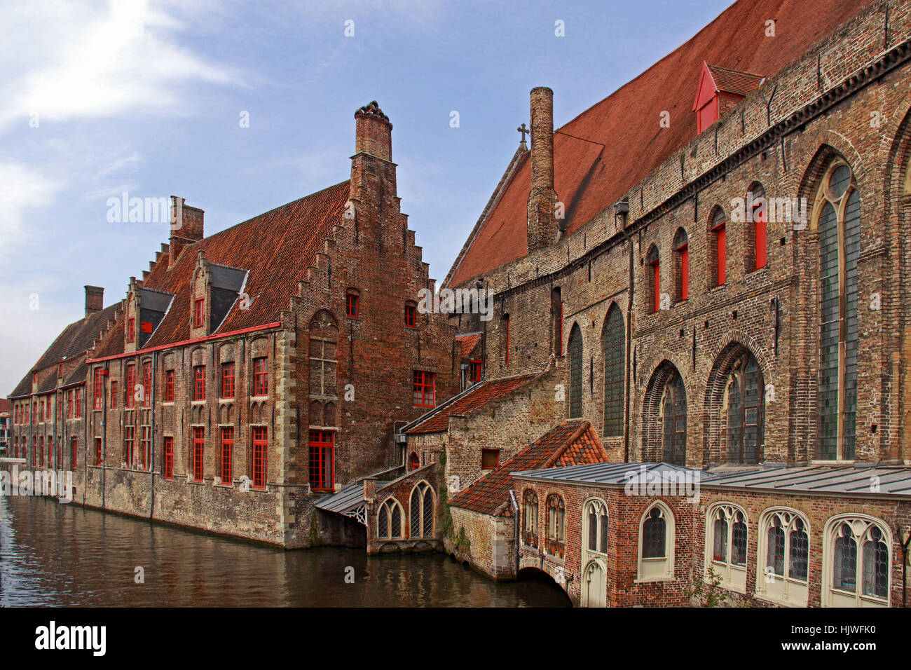 Flandern, Brügge, Ziegel, historische, alte Stadt, Kanal, Sightseeing, Belgien, Stockfoto