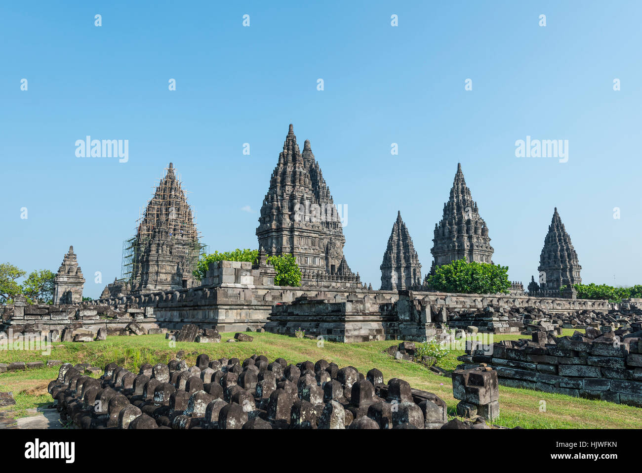 Prambanan Hindu-Tempel, Stupas, Daerah Istimewa Yogyakarta, Java, Indonesien Stockfoto