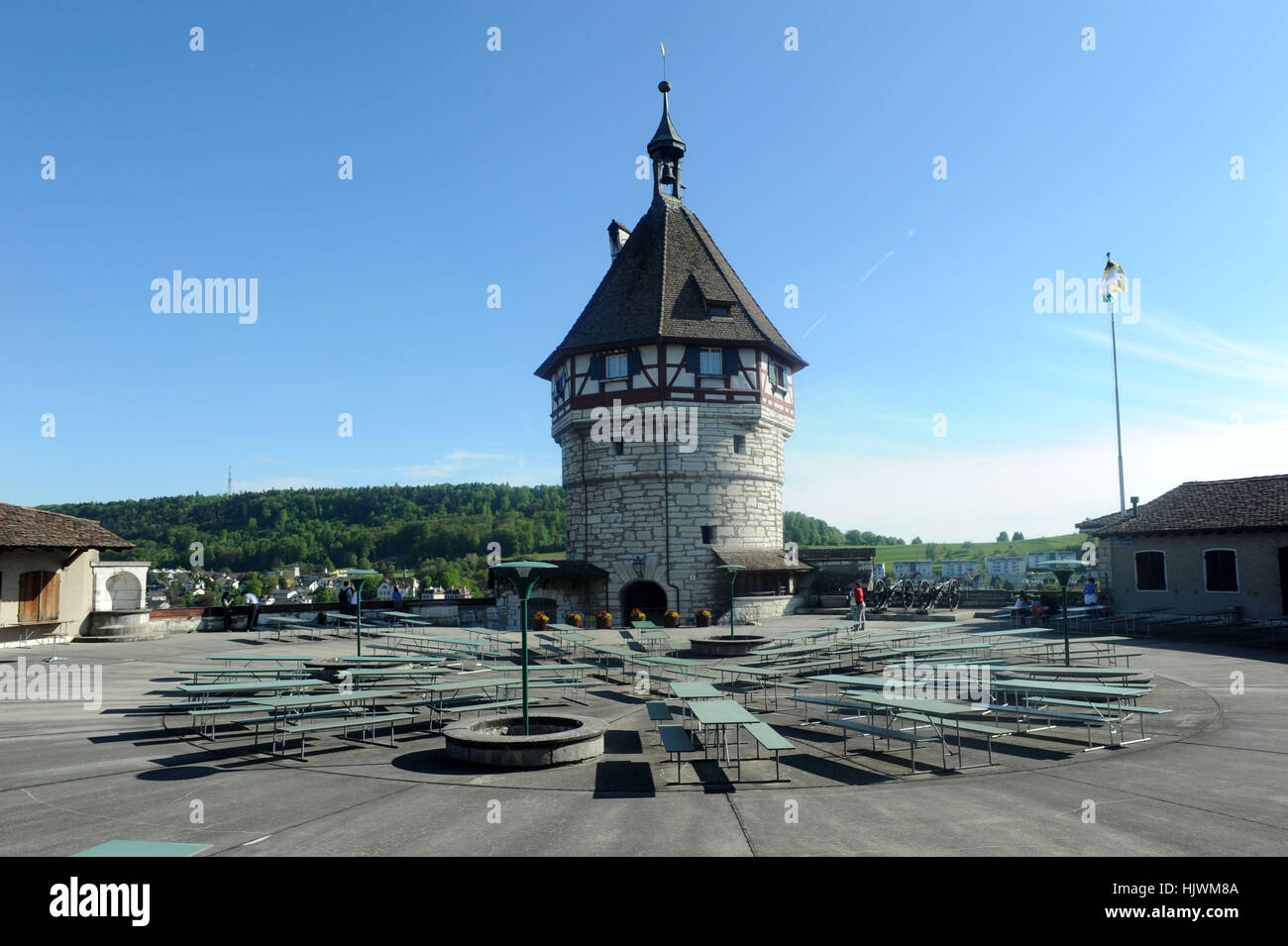 Blick Auf Schaffhausen Und sterben Burg Munot Stockfoto