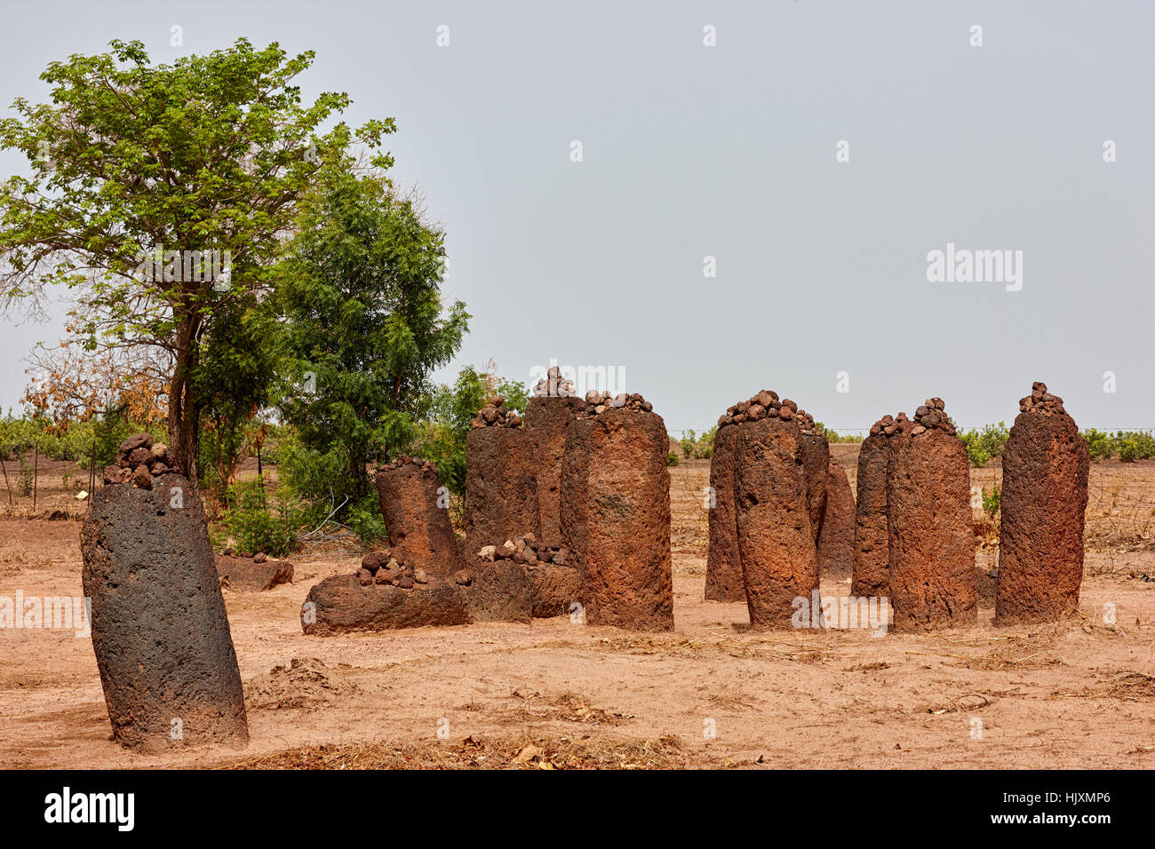 Wassu Stone Circles, UNESCO World Heritage Site, Gambia, Südafrika Stockfoto