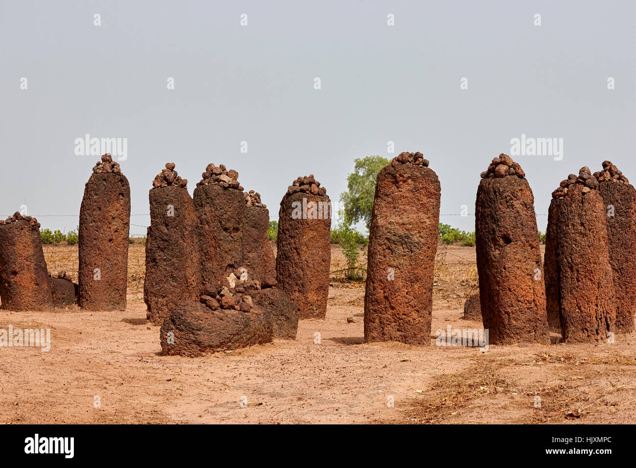 Wassu Stone Circles, UNESCO World Heritage Site, Gambia, Südafrika Stockfoto