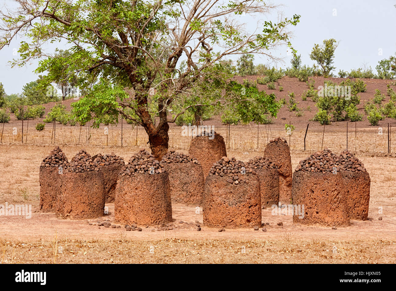 Wassu Stone Circles, UNESCO World Heritage Site, Gambia, Südafrika Stockfoto