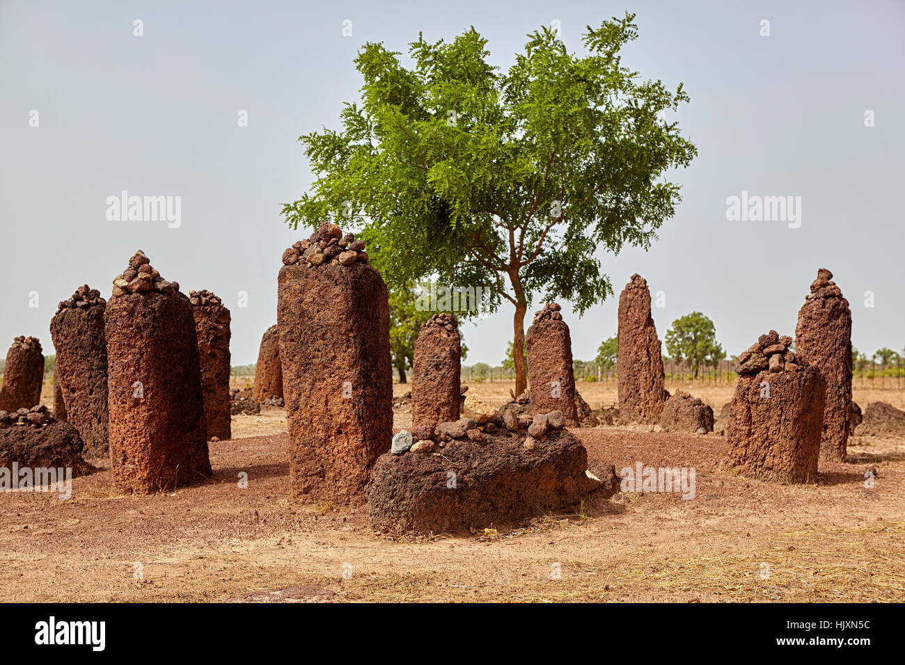 Wassu Stone Circles, UNESCO World Heritage Site, Gambia, Südafrika Stockfoto