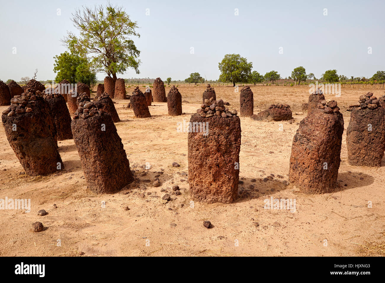 Wassu Stone Circles, UNESCO World Heritage Site, Gambia, Südafrika Stockfoto