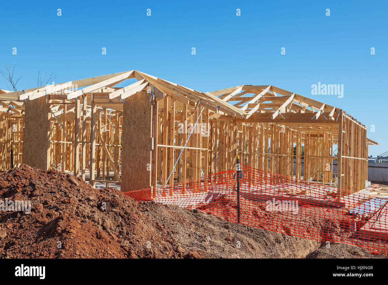 neue s Häuser im Bau Stockfoto