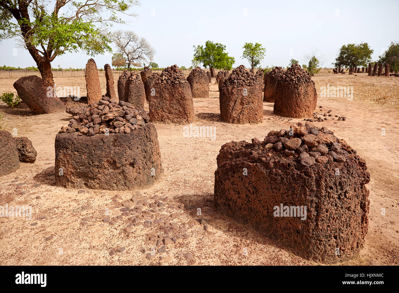 Wassu Stone Circles, UNESCO World Heritage Site, Gambia, Südafrika Stockfoto