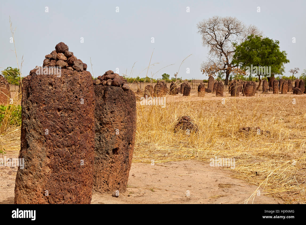 Wassu Stone Circles, UNESCO World Heritage Site, Gambia, Südafrika Stockfoto