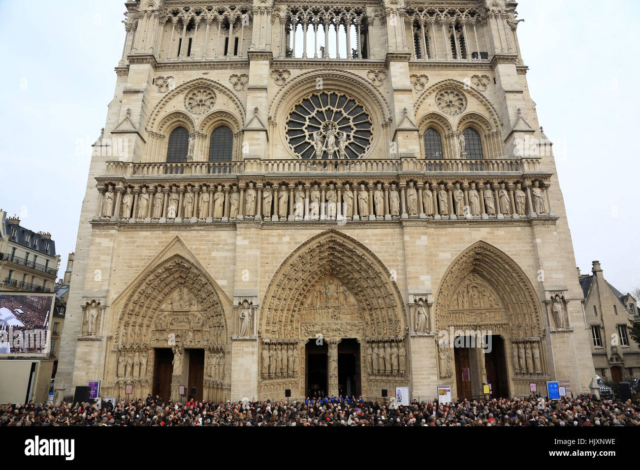 Die Kathedrale Notre-Dame de Paris. Stockfoto