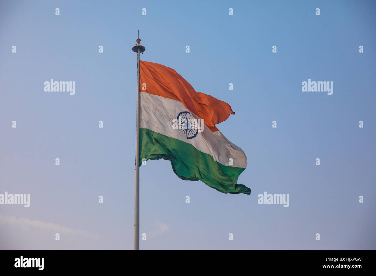 Indische Flagge – Connaught Circus, Neu Delhi, Indien. Stockfoto