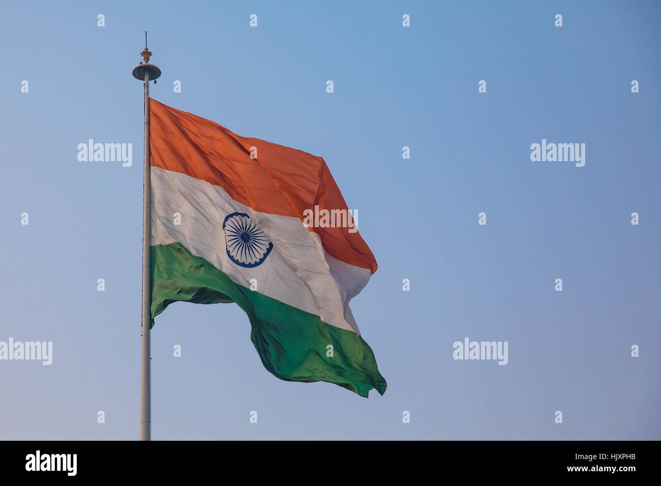 Indische Flagge – Connaught Circus, Neu Delhi, Indien. Stockfoto